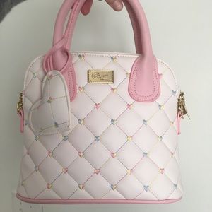 Betsy Johnson rainbow white quilted purse